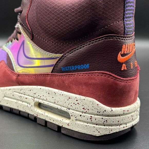 Nike Wmns Air Max 1 Mid Sneakerboot 'Deep Burgundy Iridescent' - Picture 7 of 10